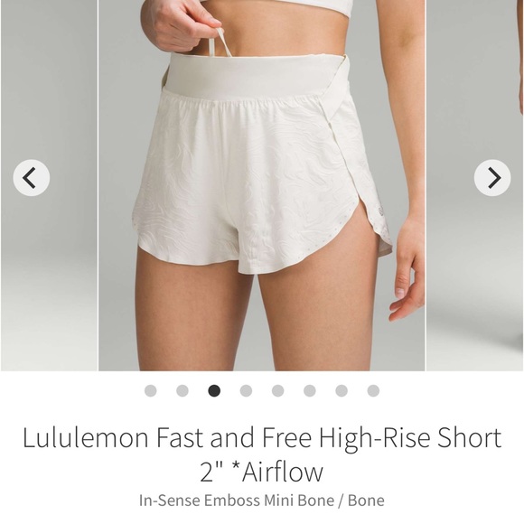 lululemon athletica Pants - Lululemon fast and free HR shorts 2” airflow In sense emboss mini bone Sz 12